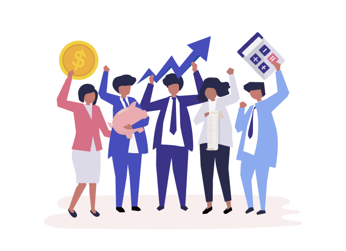 Partners celebrating their earnings